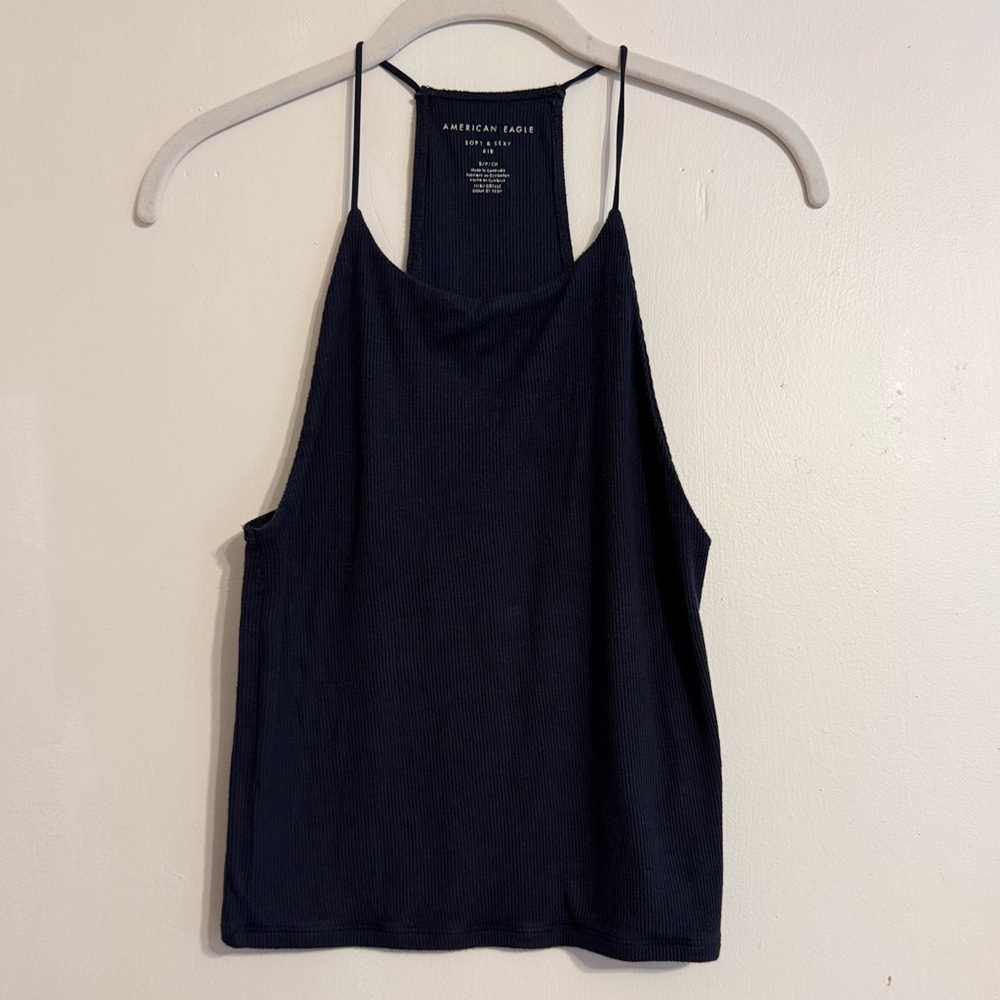 Navy/Dark Gray Ribbed American Eagle Tank Top